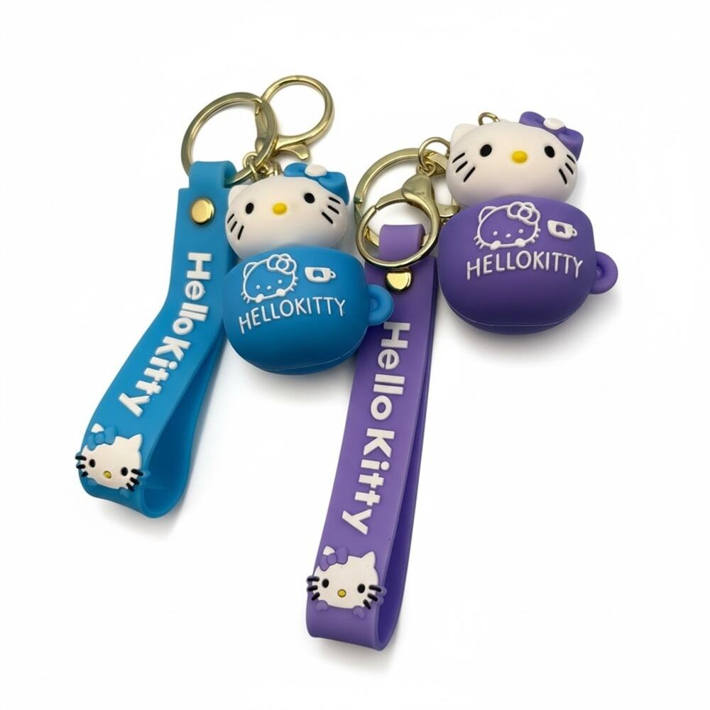 Hello Kitty in a teacup Keychains 2 Pcs -‎ Blue and Purple